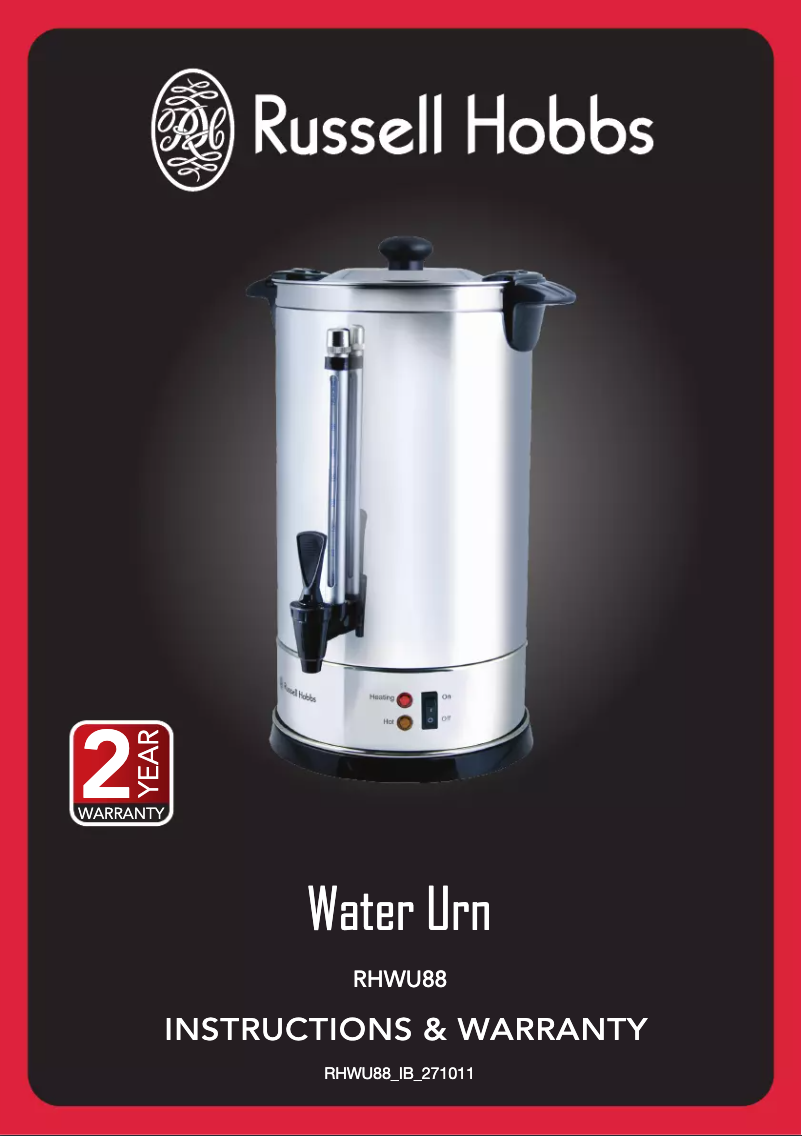 Imagen de la primera página del manual del dispositivo RHWU88