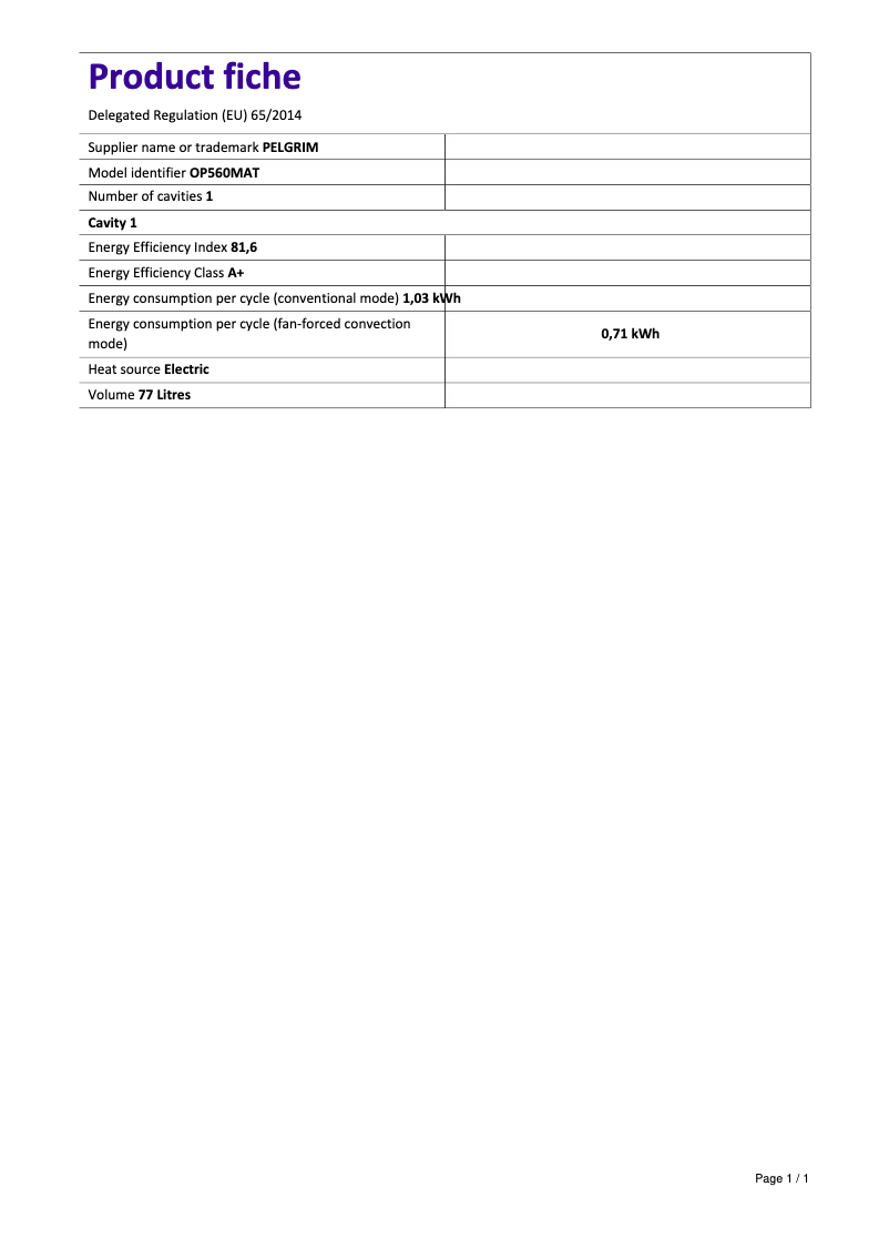 Imagen de la primera página del manual del dispositivo OP560MAT