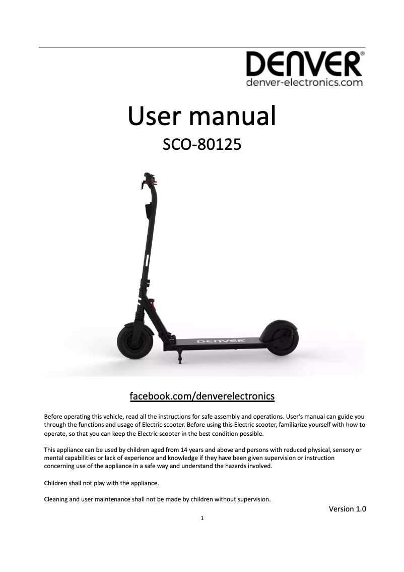 Página nº 1 - Manual de usuario Denver SCO-80125