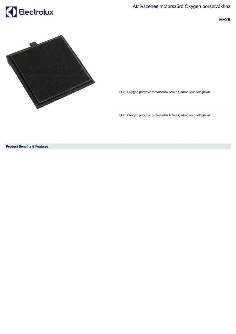 Imagen de la primera página del manual del dispositivo EF28