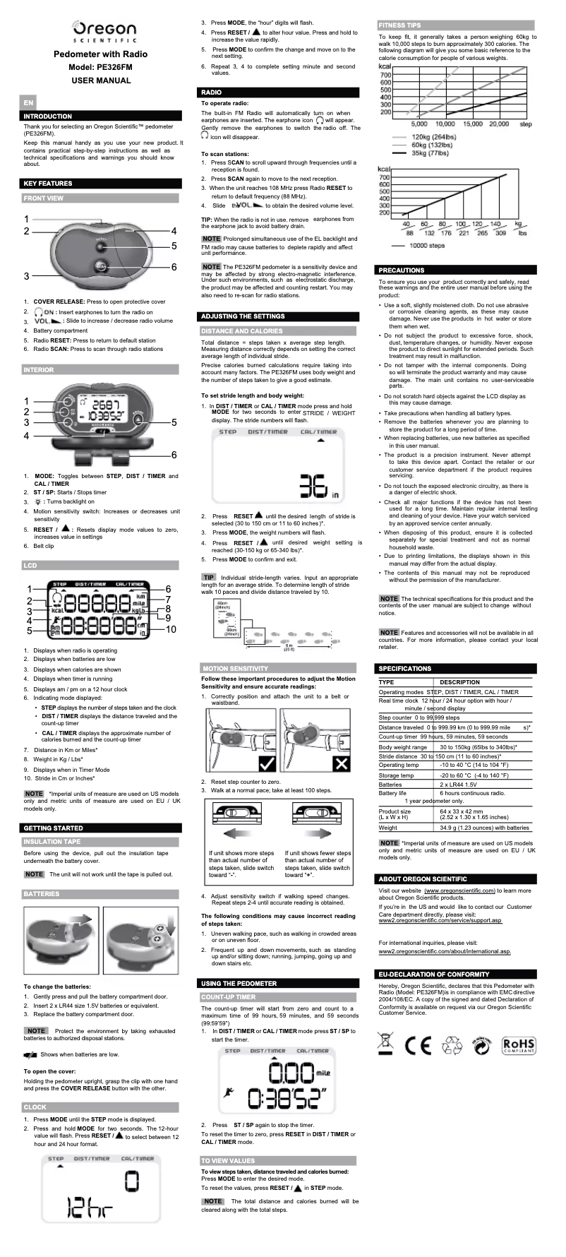 Página nº 1 - Manual de usuario Oregon Scientific PE326FM