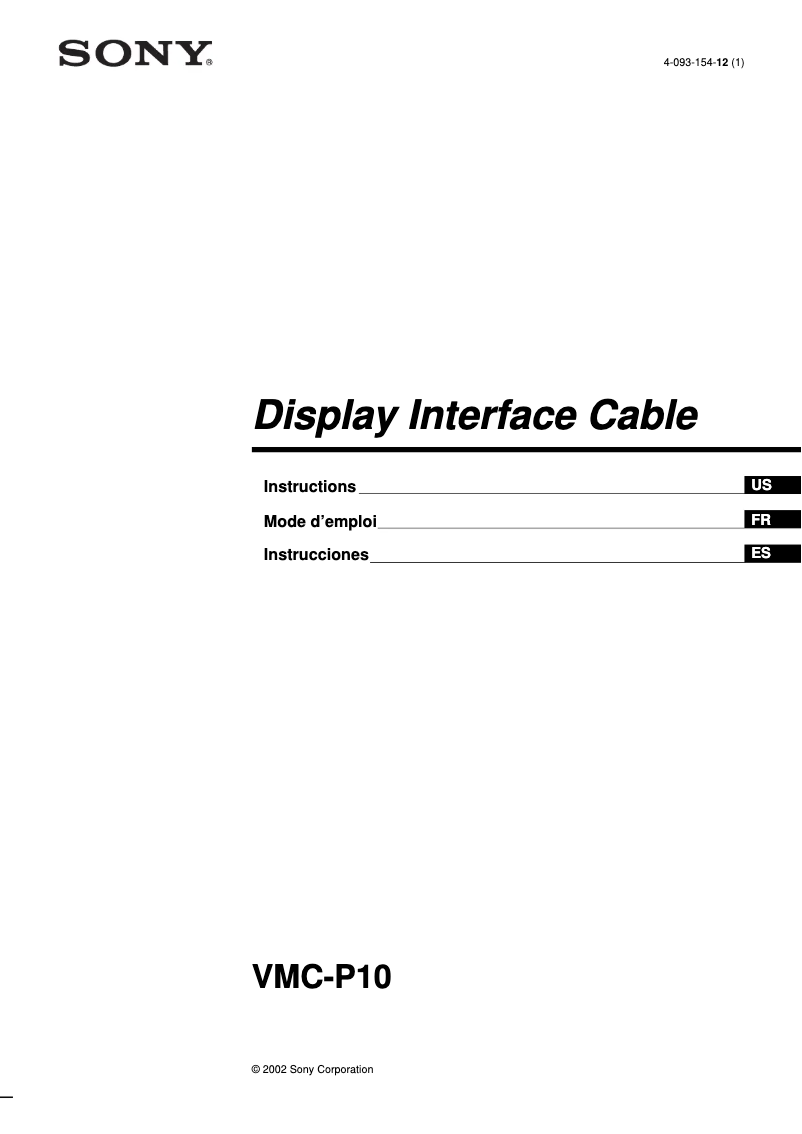 Página 1 del manual Manual de usuario Sony VMC-P10