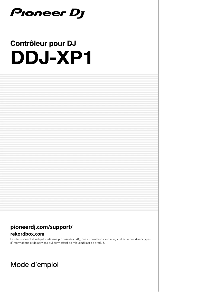 Imagen de la primera página del manual del dispositivo DDJ-XP1