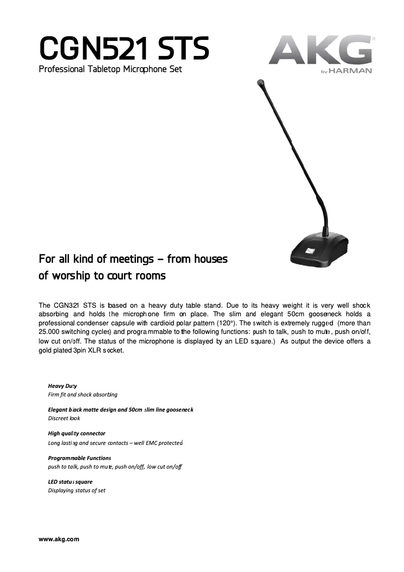 Página 1 del manual Manual de usuario AKG CGN521 STS