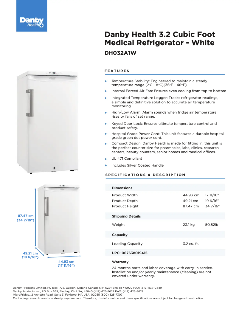 Imagen de la primera página del manual del dispositivo DH032A1W-1