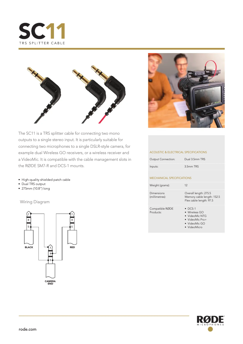 Página 1 del manual Manual de usuario Røde SC11