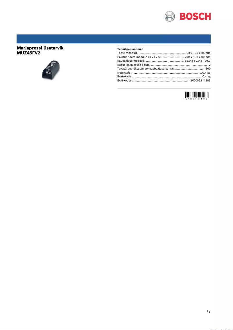 Imagen de la primera página del manual del dispositivo MUZ45FV2