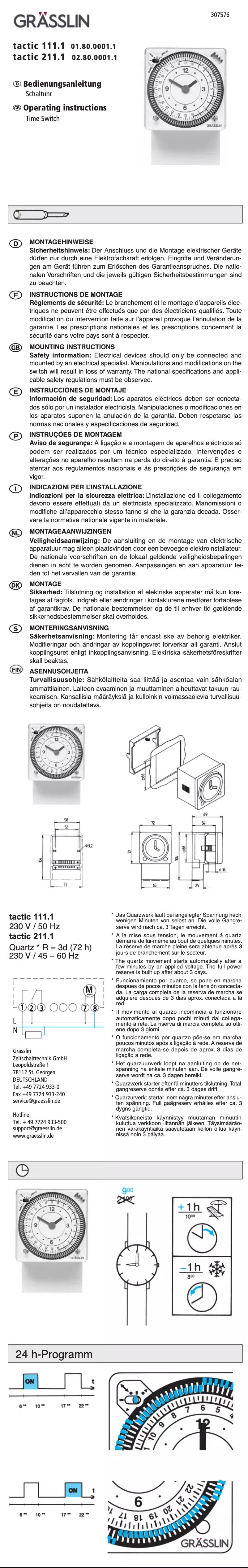 Imagen de la primera página del manual del dispositivo tactic 111 A