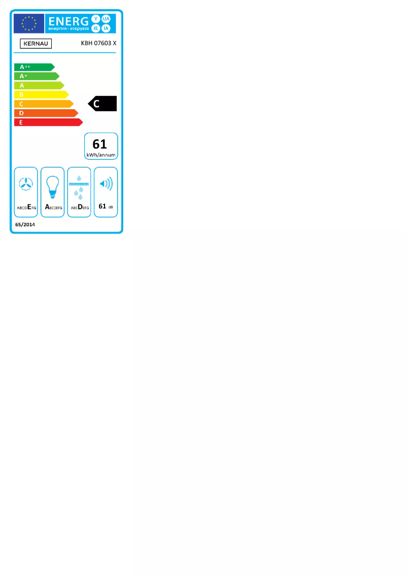 Página 1 del manual Etiqueta energética Kernau KBH 07601.1 X