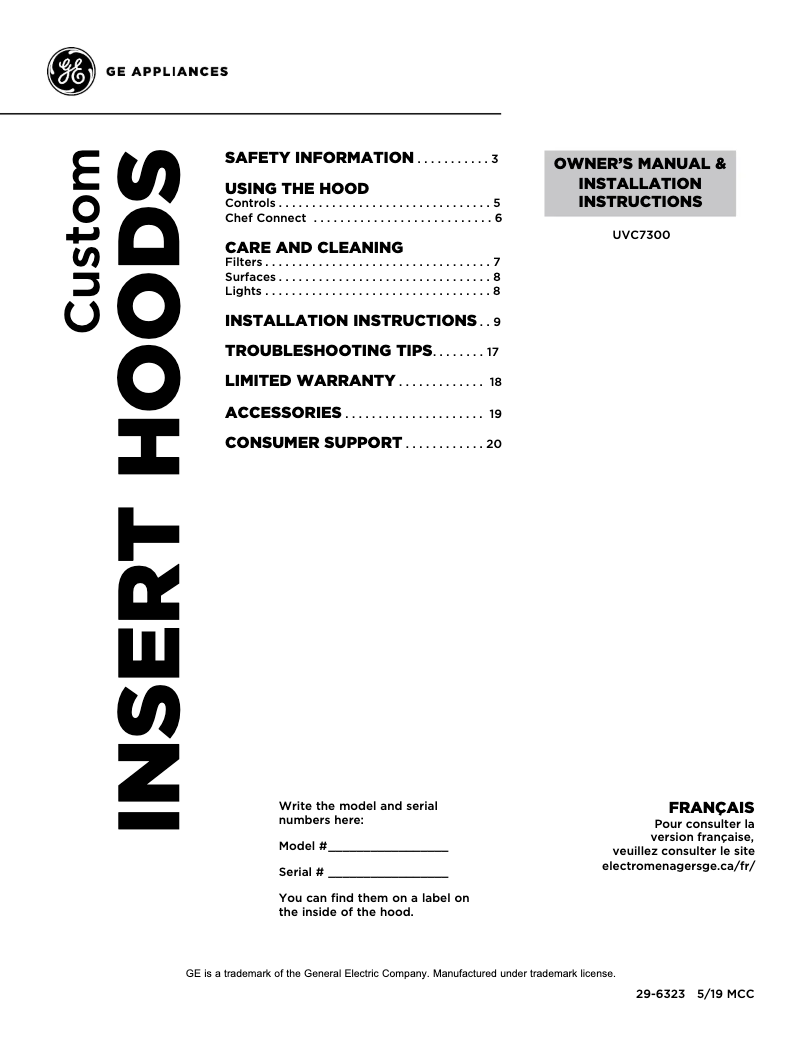 Imagen de la primera página del manual del dispositivo UVC7300SLSS