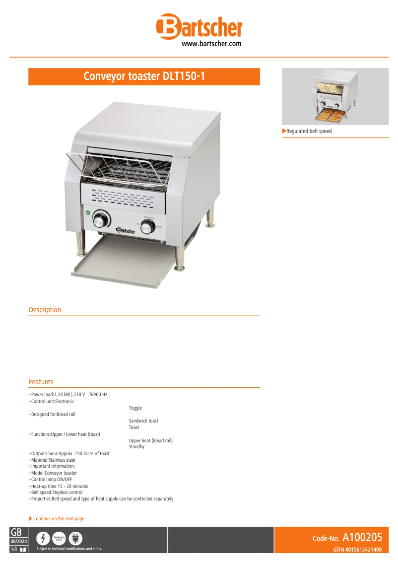 Imagen de la primera página del manual del dispositivo A100205