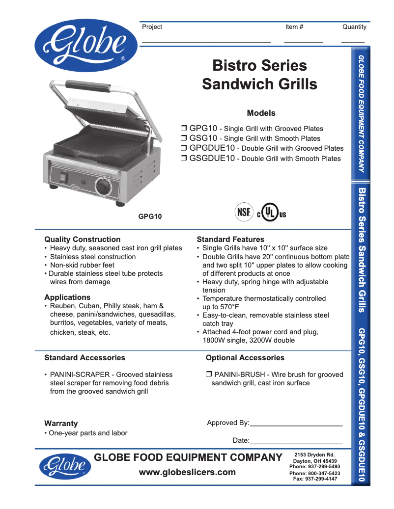Página 1 del manual Manual de uso y mantenimiento Globe GSGDUE10