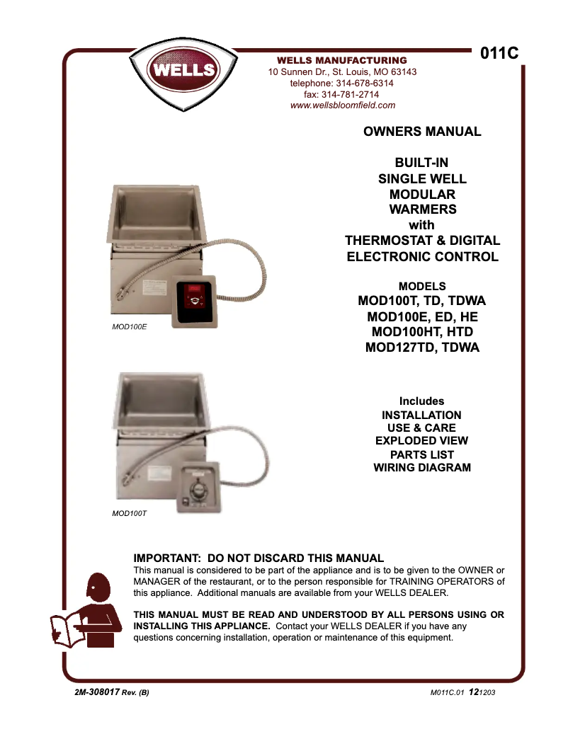 Imagen de la primera página del manual del dispositivo MOD100T