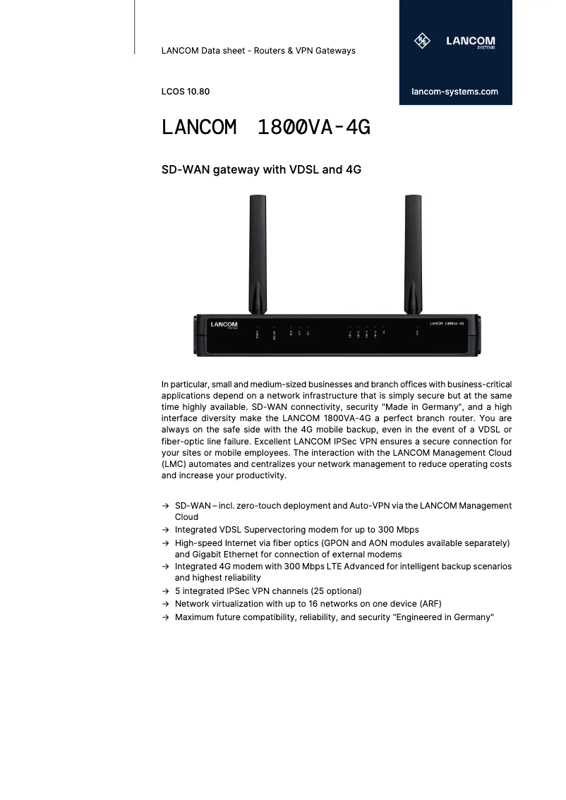 Imagen de la primera página del manual del dispositivo 1800VA-4G