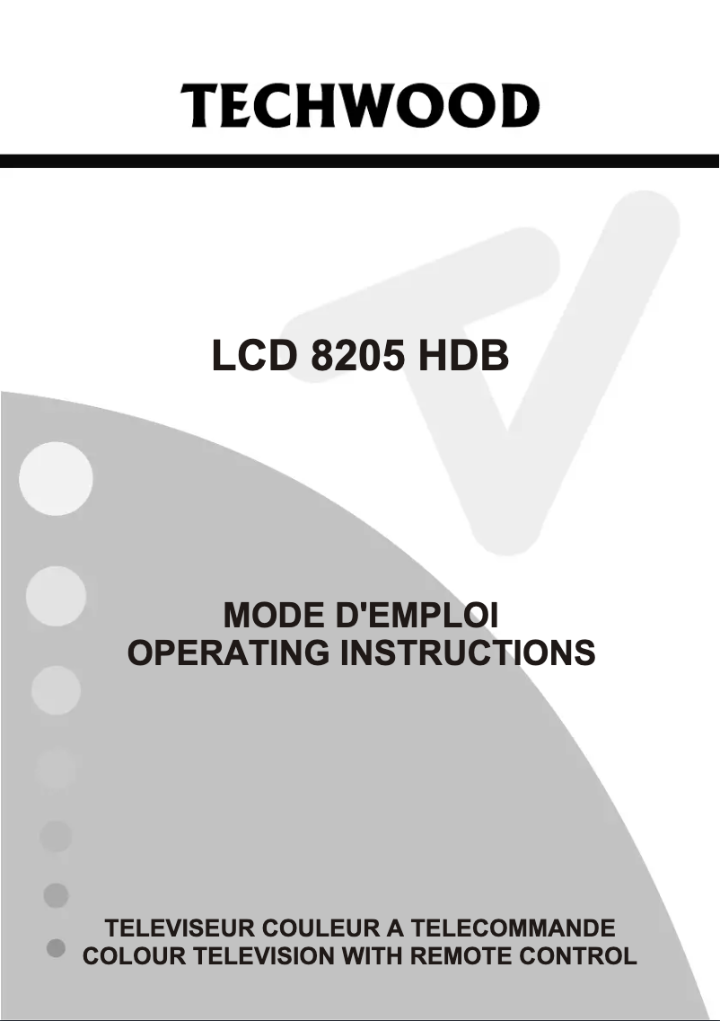 Imagen de la primera página del manual del dispositivo LCD8205HDB