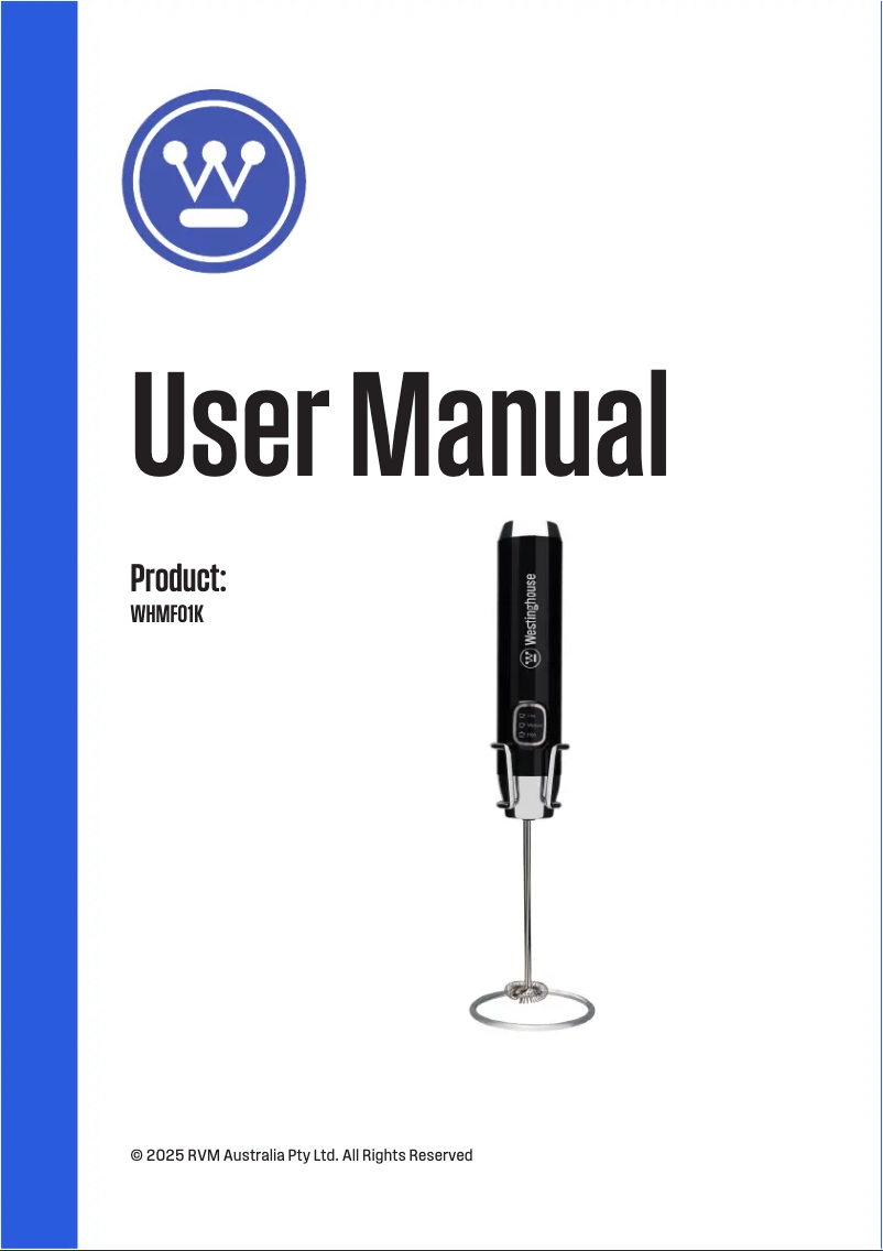 Imagen de la primera página del manual del dispositivo WHMF01K