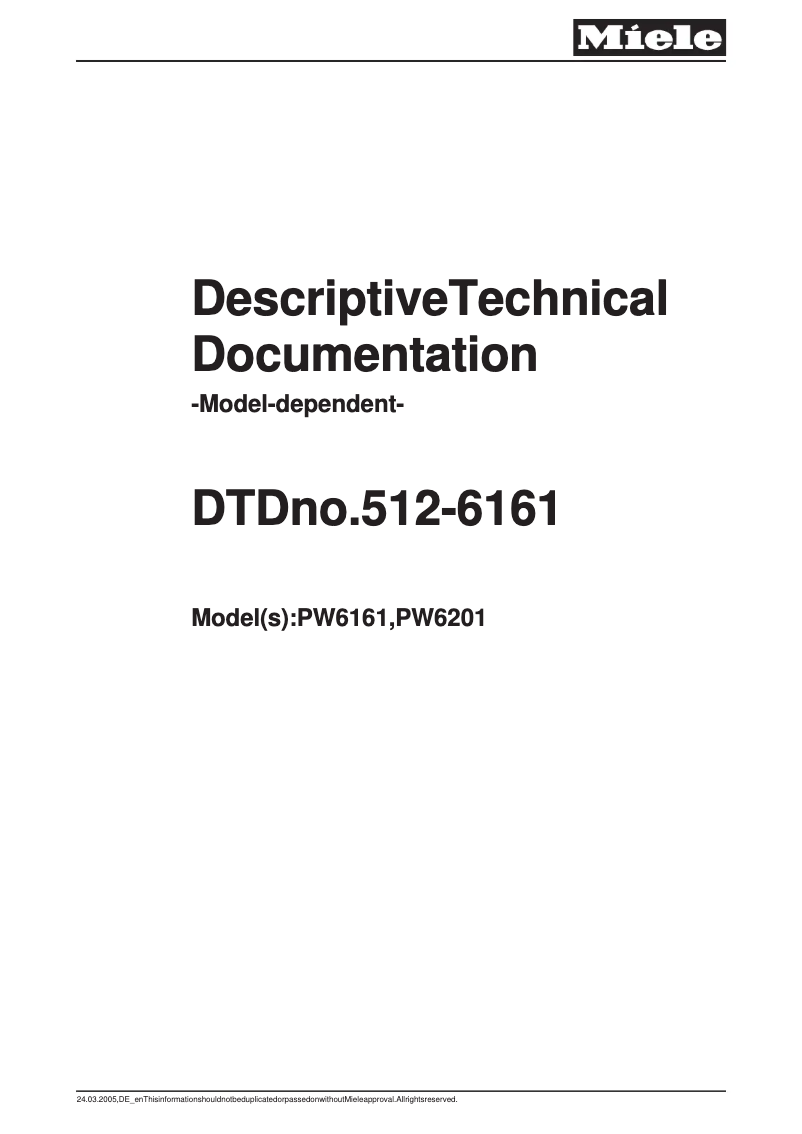 Página 1 del manual Manual de usuario Miele PW 6161