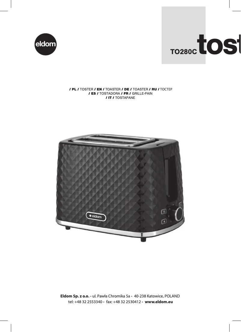 Imagen de la primera página del manual del dispositivo Tosti TO280C