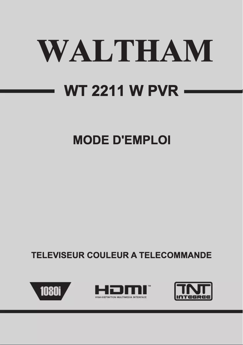 Imagen de la primera página del manual del dispositivo WT 2211 W PVR