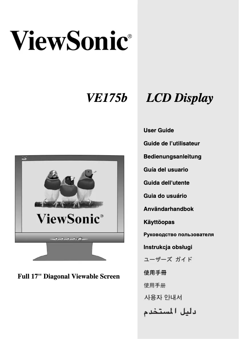 Página 1 del manual Manual de usuario Viewsonic VE175