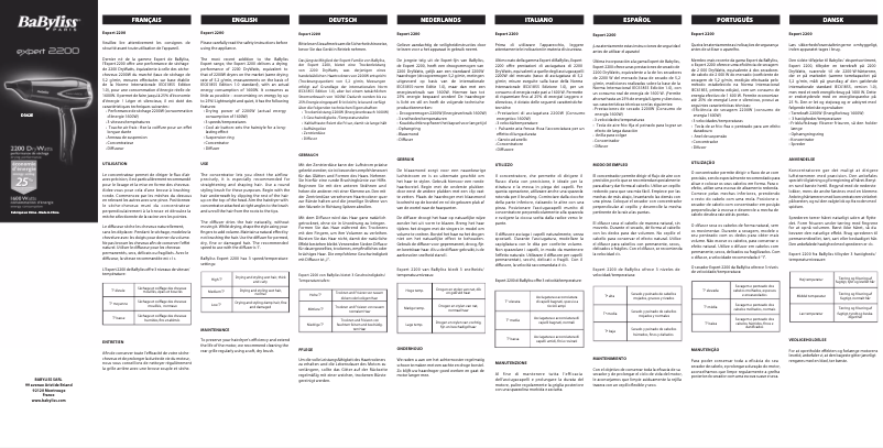 Página nº 1 - Manual de usuario BaByliss Expert 2200 D342E