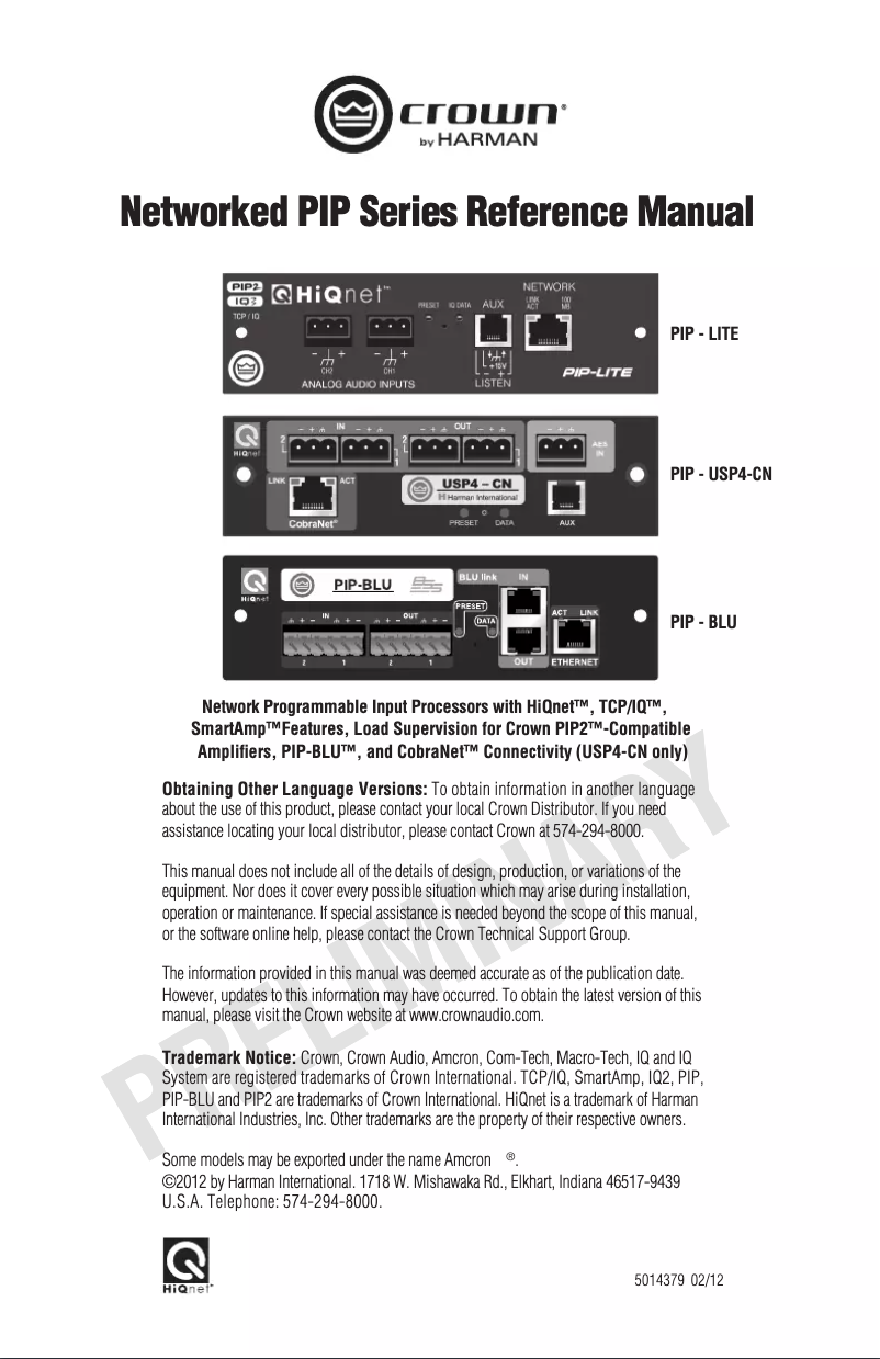 Imagen de la primera página del manual del dispositivo PIP-USP4