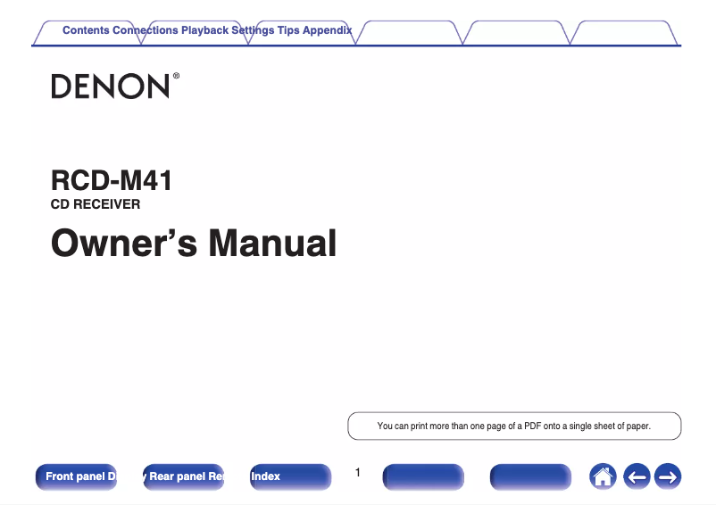 Imagen de la primera página del manual del dispositivo RCD-M41