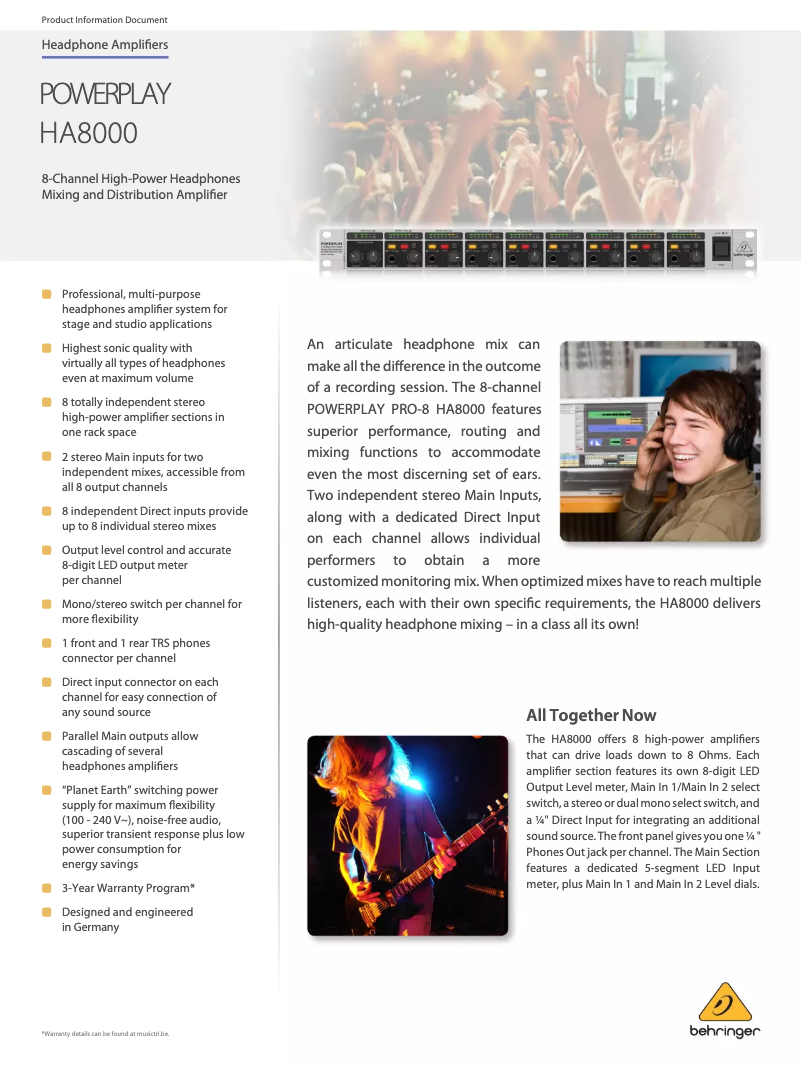 Imagen de la primera página del manual del dispositivo Powerplay Pro-8 HA8000