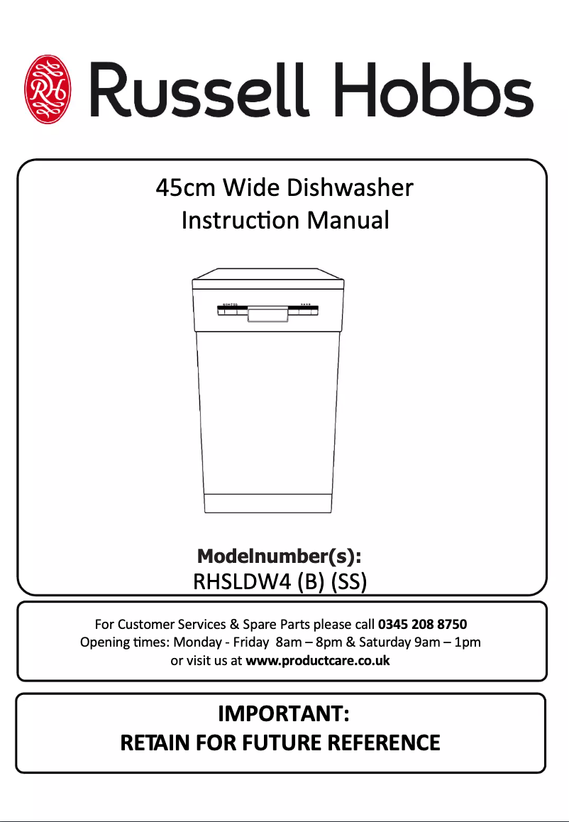Imagen de la primera página del manual del dispositivo RHSLDW4B