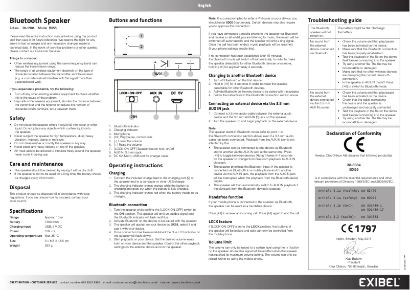 Imagen de la primera página del manual del dispositivo BX55