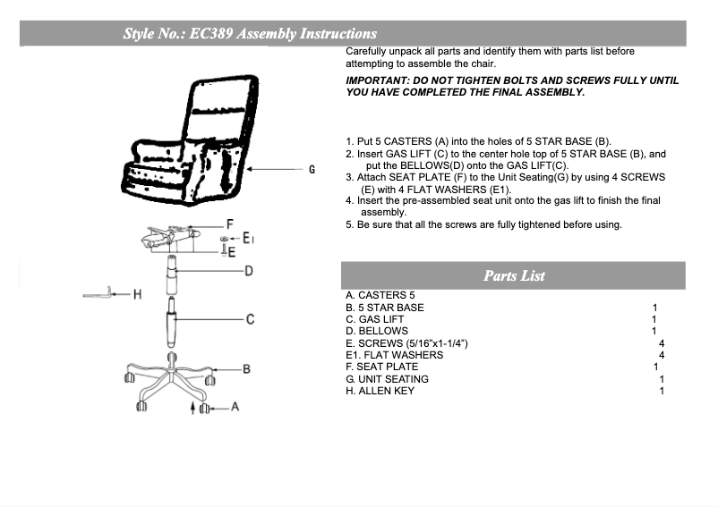 Imagen de la primera página del manual del dispositivo EC389