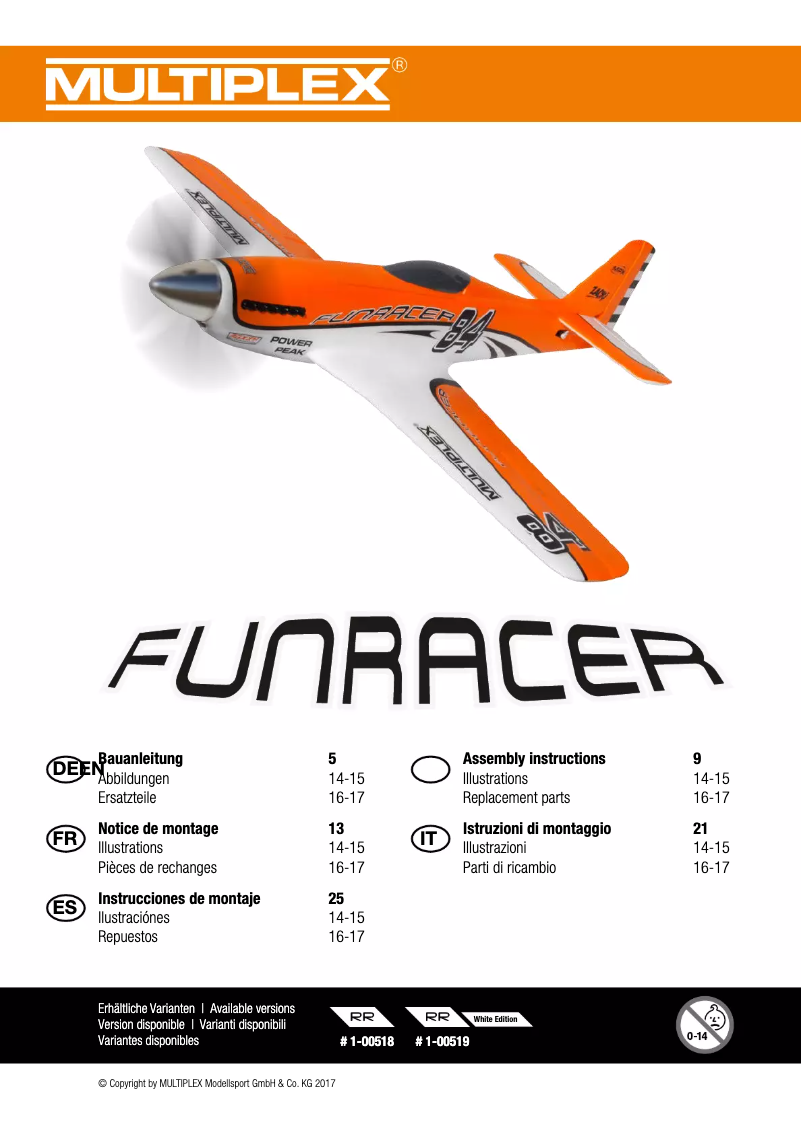 Página 1 del manual Manual de usuario Multiplex FunRacer