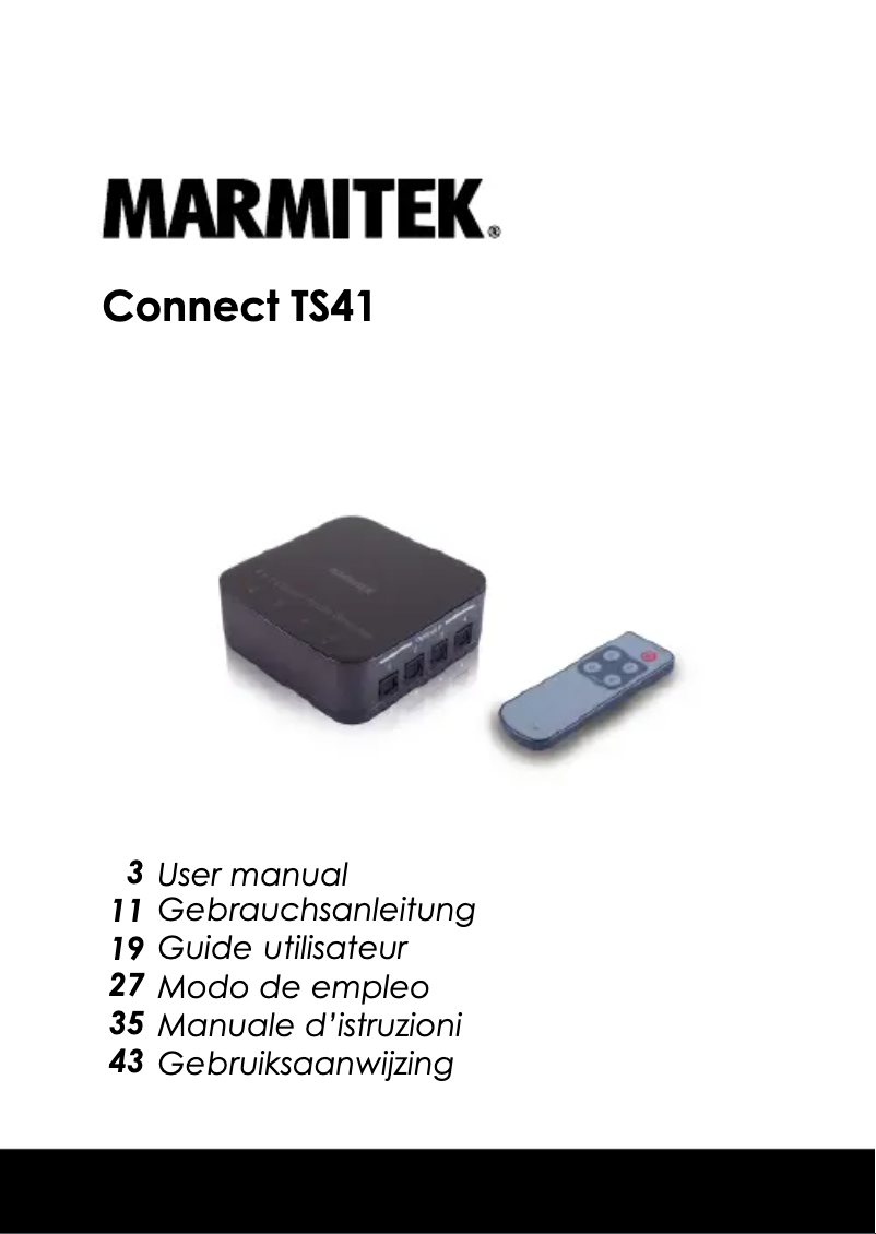Página nº 1 - Manual de usuario Marmitek Connect TS41