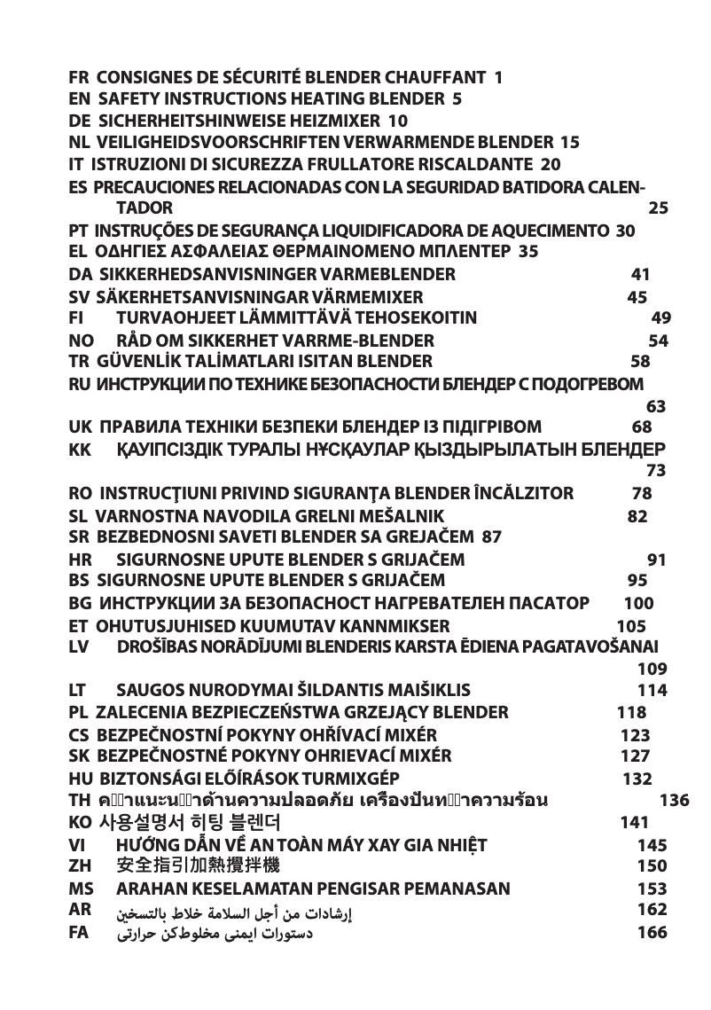 Página nº 1 - Instrucciones de seguridad Tefal My Daily Soup BL5428