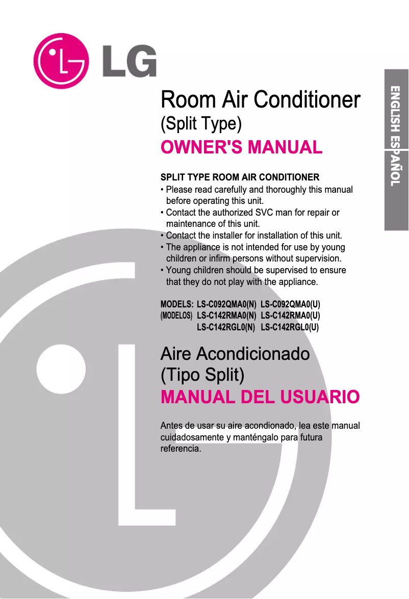 Página 1 del manual Manual de usuario LG LS-C092QMA0