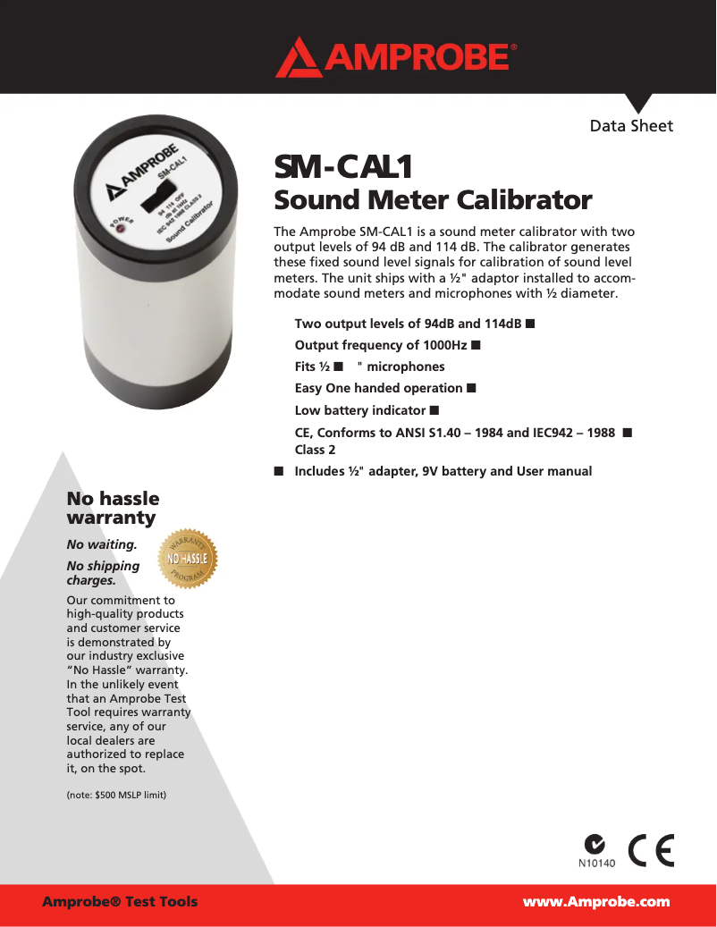 Imagen de la primera página del manual del dispositivo SM-CAL-1