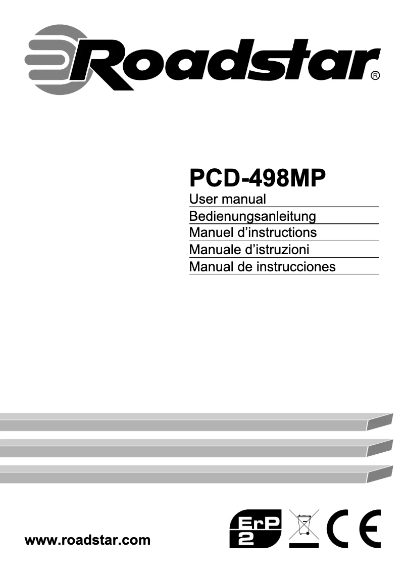 Página 1 del manual Manual de usuario Roadstar PCD-498MP