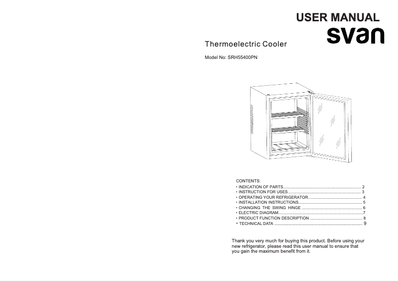 Página 1 del manual Manual de usuario SVAN SRH55400PN