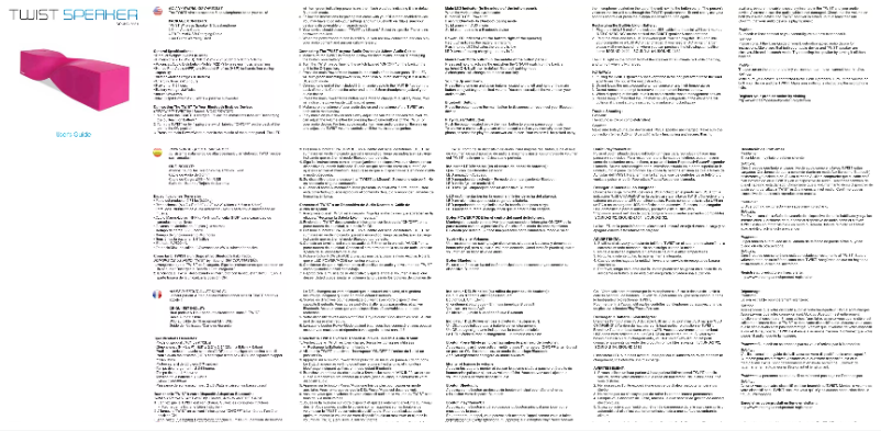 Imagen de la primera página del manual del dispositivo Twist Speaker
