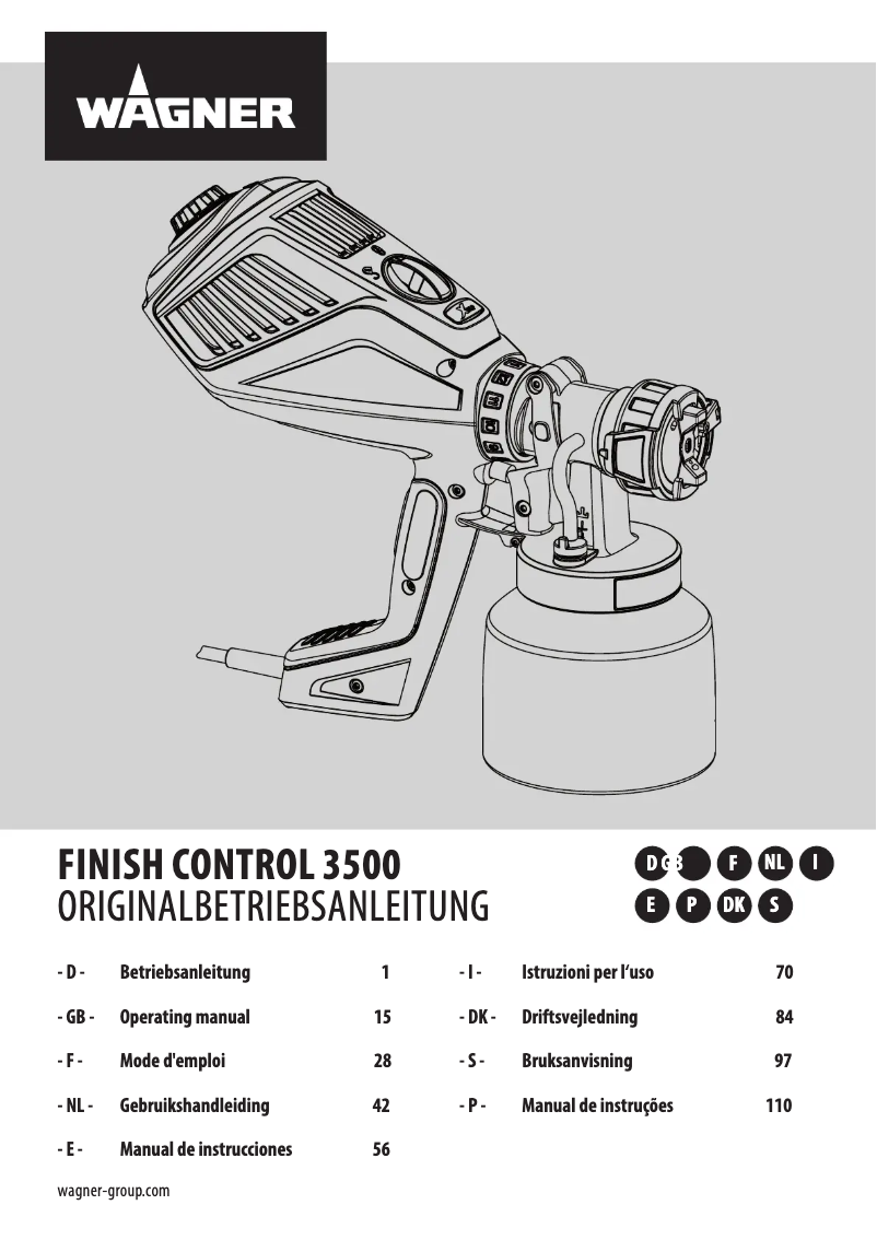 Imagen de la primera página del manual del dispositivo Finish Control 3500