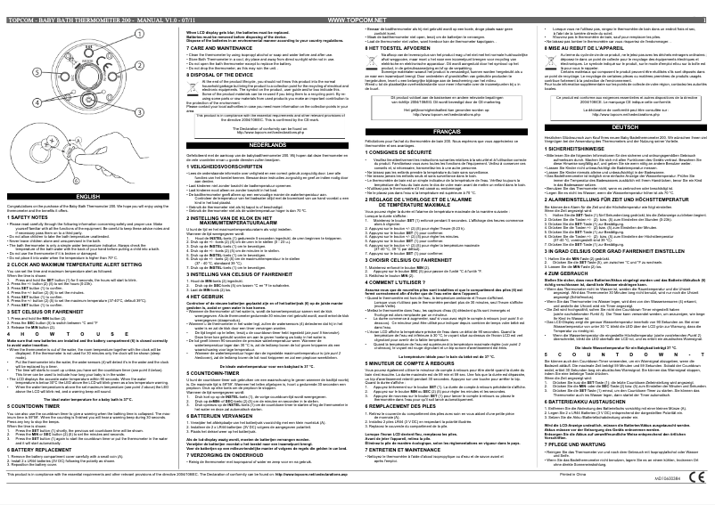 Imagen de la primera página del manual del dispositivo TH-4671