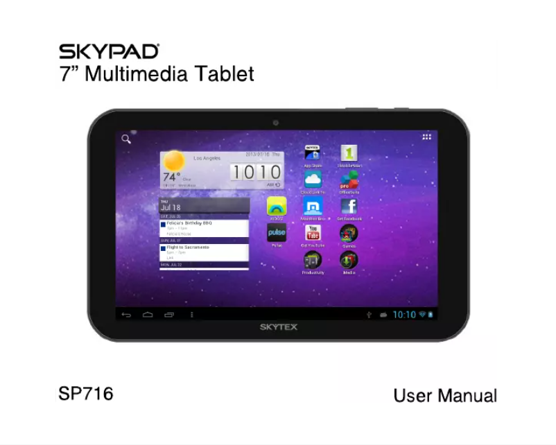 Imagen de la primera página del manual del dispositivo Skypad SP716