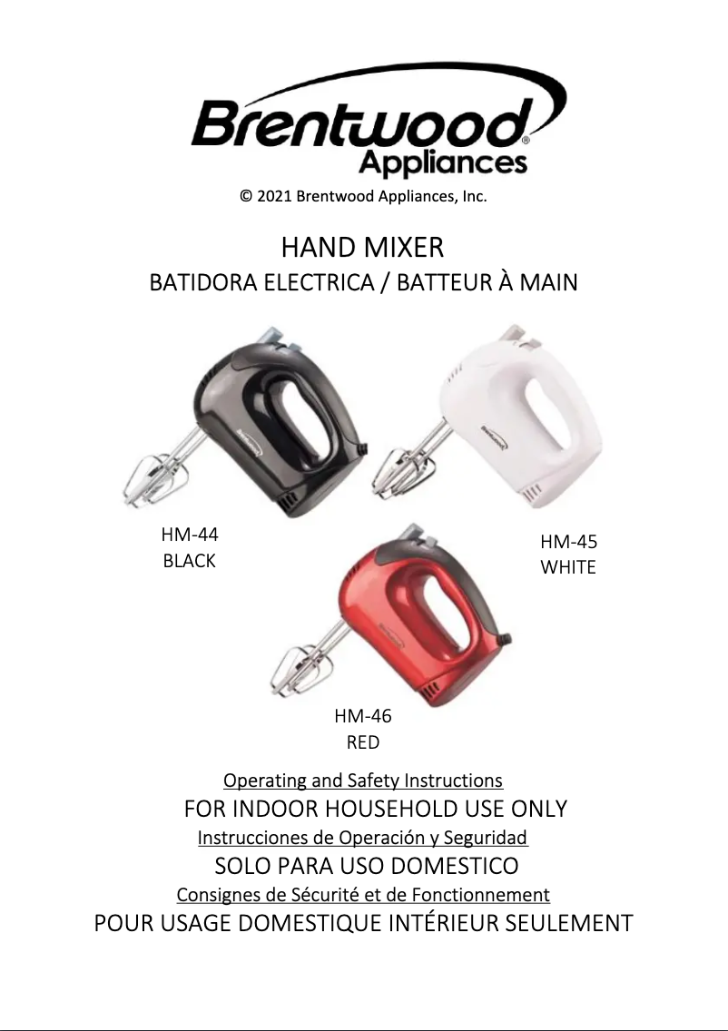 Página 1 del manual Manual de usuario Brentwood HM-45