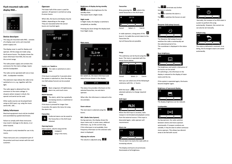 Imagen de la primera página del manual del dispositivo RADCD508