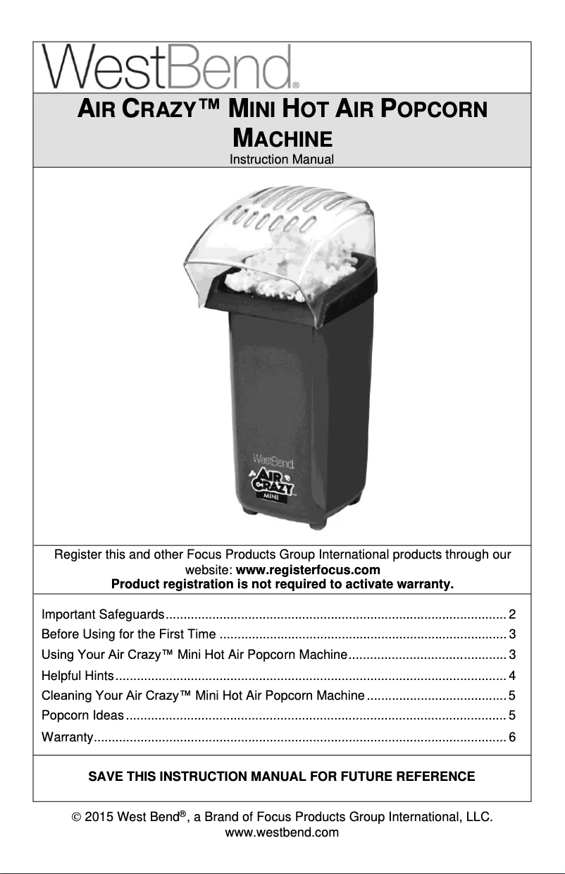 Imagen de la primera página del manual del dispositivo Air Crazy 82421