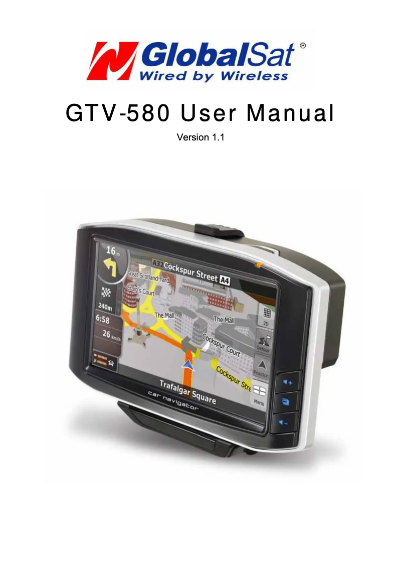 Imagen de la primera página del manual del dispositivo GTV-580