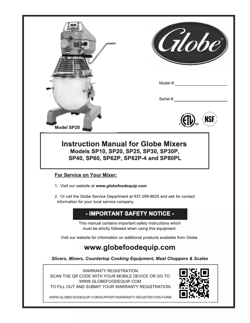 Página nº 1 - Manual de usuario Globe SP30P