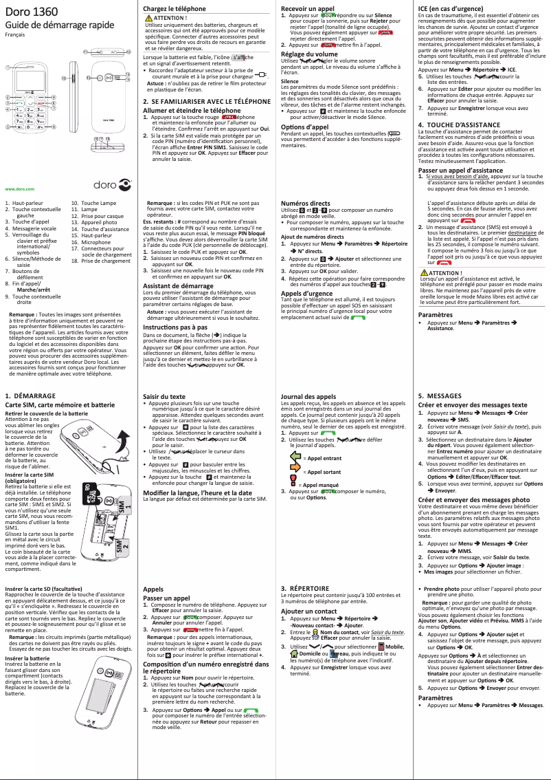 Imagen de la primera página del manual del dispositivo 1360