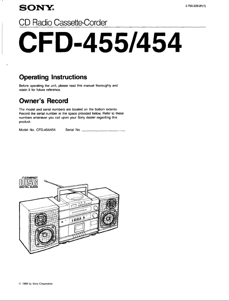 Imagen de la primera página del manual del dispositivo CFD-454