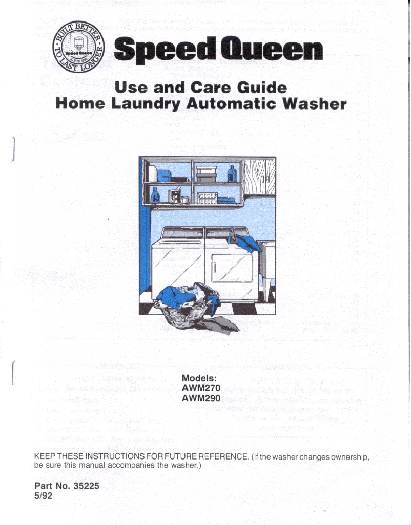 Imagen de la primera página del manual del dispositivo AWM290W